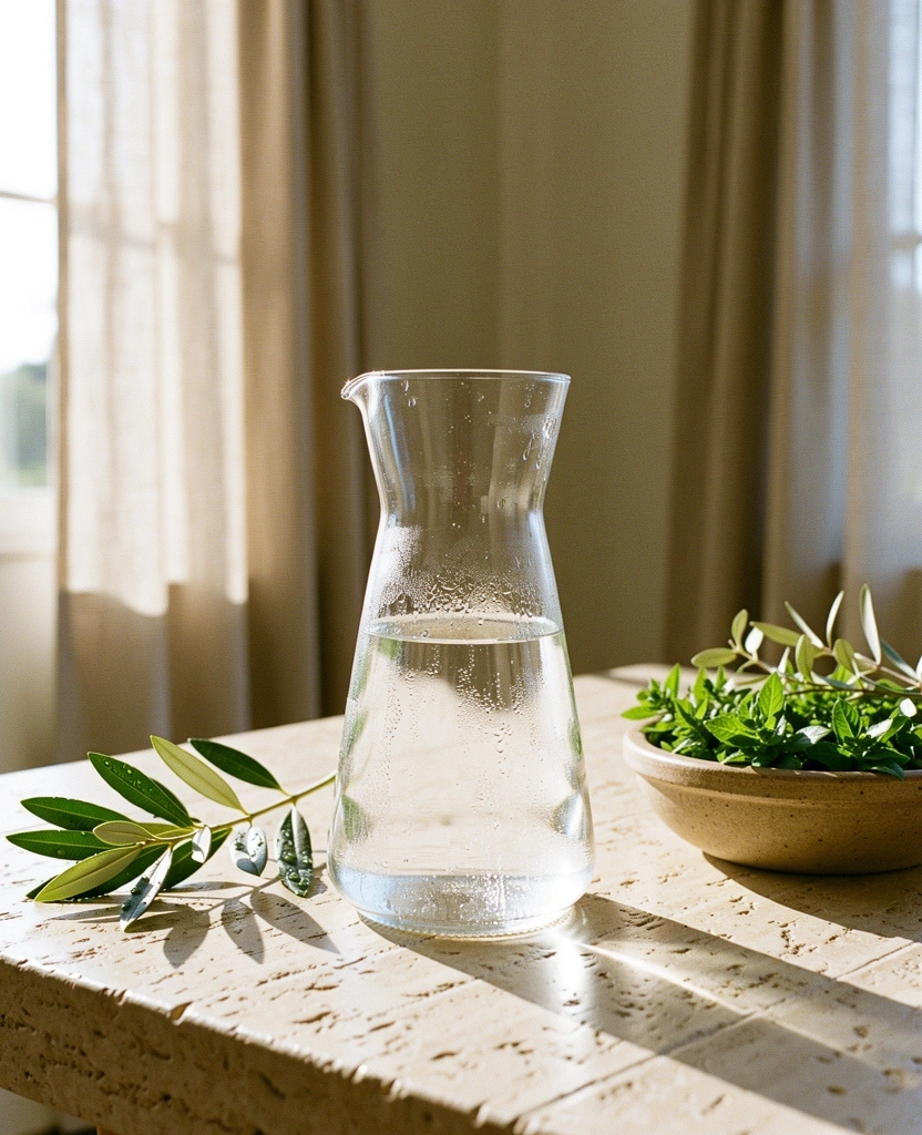Caraffa d'acqua cristallina